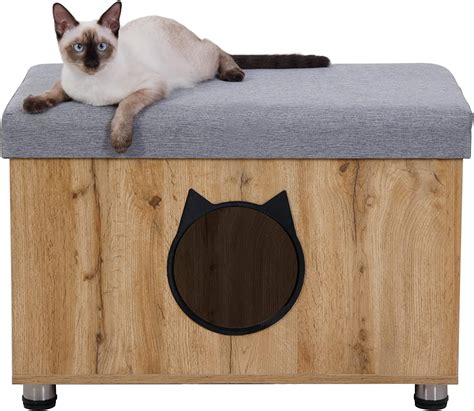 Soges Litter Box Enclosure Cat House Shoe Rack Bench Entryway Bench