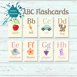 Printable ABC Flashcards Digital Download Instant Download Alphabet ...