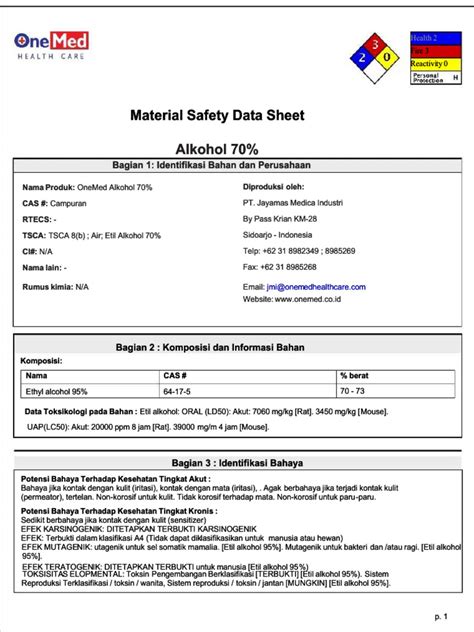 3.9.1.b MSDS ALKOHOL | PDF