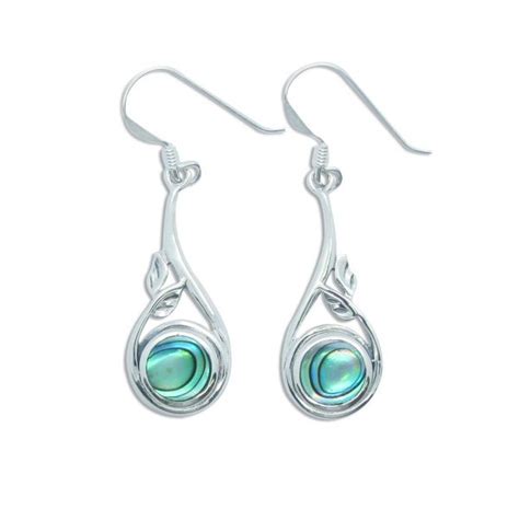 Silver Twigs Earrings With Abalone Paua Shell 99 Fashion Thailand