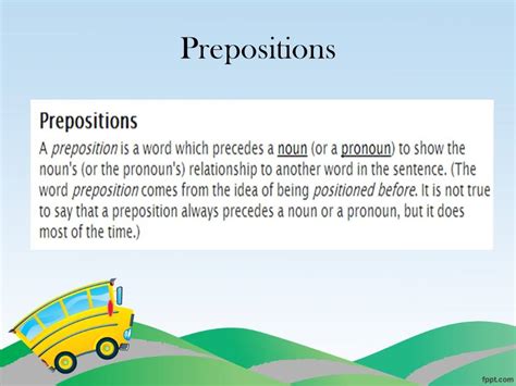 prepositions  place  time detailed expression english learn site