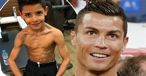 Cristiano Ronaldo Shares Photo Of Seven Year Old Lookalike Son Flexing