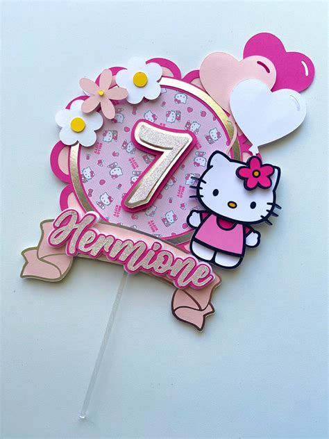 Hello Kitty Inspired Cake Topper Sanrio Cake Topper Hello Kitty Pink