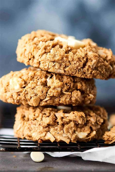 Easy Coconut Oatmeal Cookies Recipe Gluten Free W White Chocolate