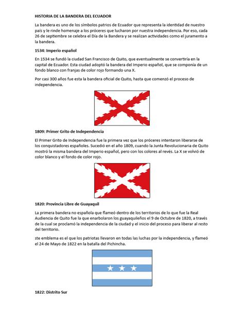 Historia De La Bandera Del Ecuador Pdf