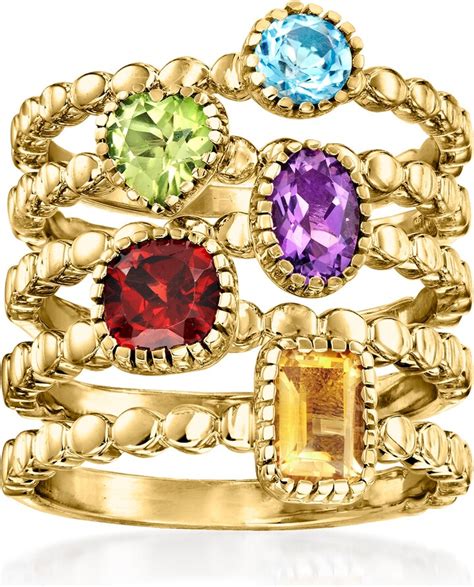 Ross Simons Multi Gemstone Jewelry Set Rings In Kt Gold Over