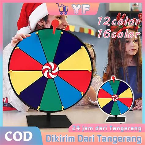 Jual 1set 12 16 Warna Roda Keberuntungan Permainan Roda Putar 30cm Roda Putar Undian Wheel