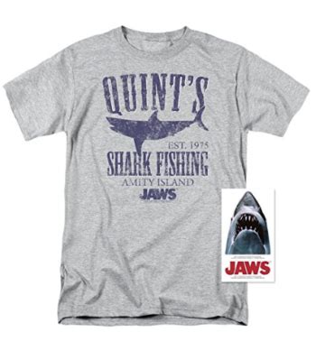 Jaws Movie Quints Shark Fishing T Shirt Exclusive Stickers Epic