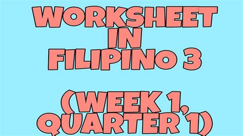 Grade 3 Worksheets 4th Quarter