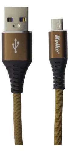 Cabo micro USB de carregamento rápido e dados Kolke 5a Mallado Gold