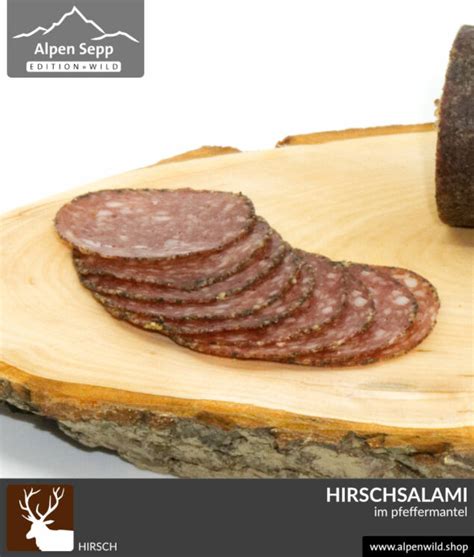 Hirschsalami Im Pfeffermantel 70 Super Wildfleisch