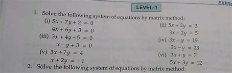 Solve The System Of Equations Using Matrix Method X Y X Y