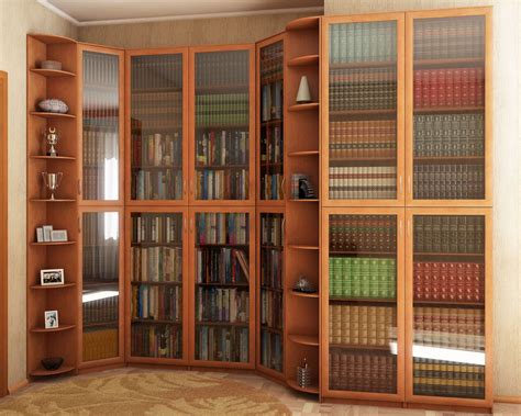 Книжный шкаф со стеклянными дверцами на заказ