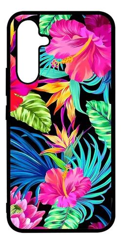 Funda Personalizada Flores Floral Para Tecno Spark Infinix Negro Infinix Hot 40 Hot 40 Pro