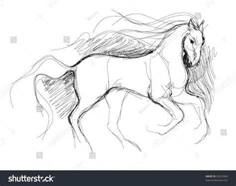 Horse Realistic Sketch Not Auto-traced Stock Vector (Royalty Free ...