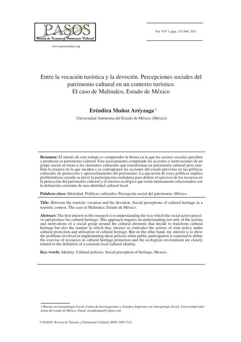 Pdf Entre La Vocaci N Tur Stica Y La Devoci N Percepciones Sociales