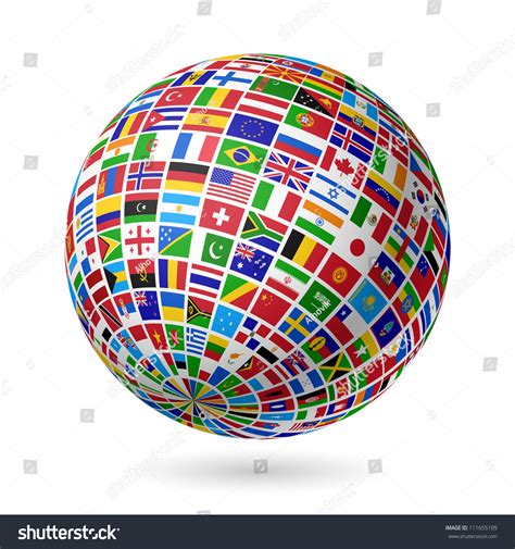 Flags Globe Vector Royalty Free Stock Vector 111655109