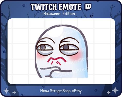 Twitch Emote Cute Ghost Hmm SUS Think Emote Kawaii Etsy