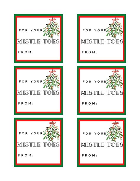 For Your Mistle Toes Nail Polish Gift Tag Xmas Mani Pedi Mistle Toe