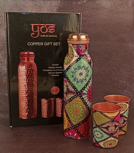 Meena Print Copper Bottle Glass Gift Set Ml At Rs Piece In