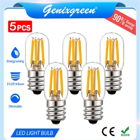 5ชิ้นไส้หลอดไฟ Led E14 2w หลอดไฟโคมไฟ Led โบราณตกแต่งบ้านจิ๋วสีขาวนวล