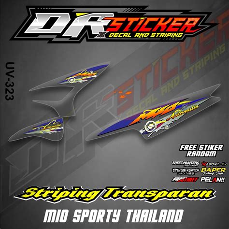 Jual Sticker Striping Transparan Glossy Mio Sporty Thailand Desain