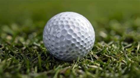 Premium Photo Close Up Golf Ball On Green Grass Field