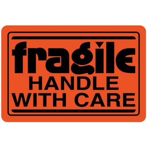 Handle With Care Fragile Shipping Label 3 X 2 United Ad Label