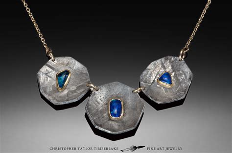 Octagon Meteorite Black Opal Necklace - Christopher Taylor Timberlake Fine Art Jewelry