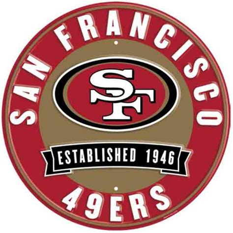 12” 49ers Round Sign, 49ers Sign | Sports Wreath Shop