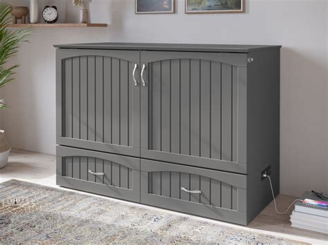 Afi Southampton Full Solid Wood Murphy Bed Chest With Mattress Drawer