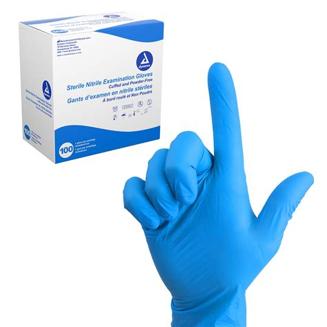 Dynarex Sterile Disposable Nitrile Exam Gloves Powder Free Sterilely