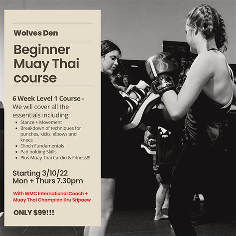 6 Weeks Beginners Muay Thai Course Wolves Den Perth