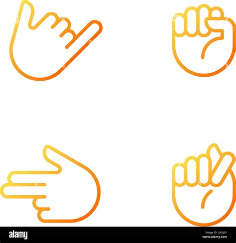 Friendly And Aggressive Gestures Pixel Perfect Gradient Linear Vector