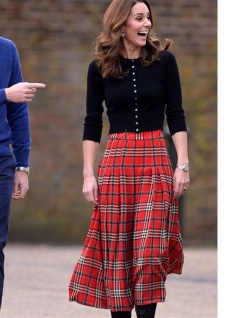 Tartan Skirt Outfit Red Tartan Skirt A Line Skirt Outfits Plaid