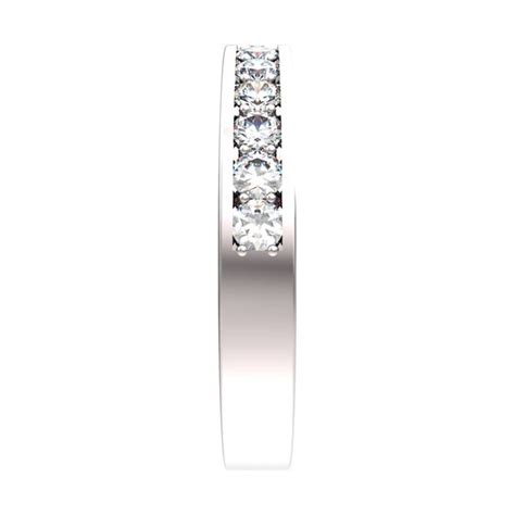 Demi alliance or blanc 0 42 carat diamant H SI Réf 4369