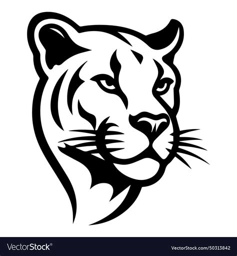 Puma flat icon isolated on white background Vector Image