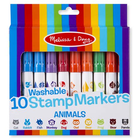 Washable 10 Stamp Markers - Animals | Melissa & Doug