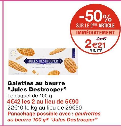 Promo Jules Destrooper Galettes Au Beurre Chez Monoprix