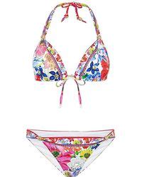 Camilla Floral Triangle Bikini Set In Metallic Lyst