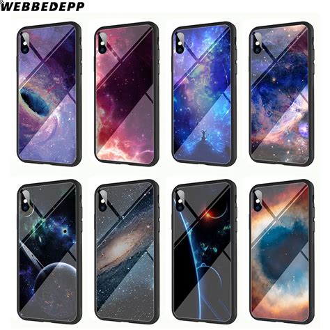 Webbedepp Space Astronaut Sky Tempered Glass Phone Case For Apple