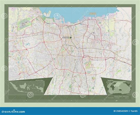 Jakarta Raya Indonesia OSM Labelled Points Of Cities Stock