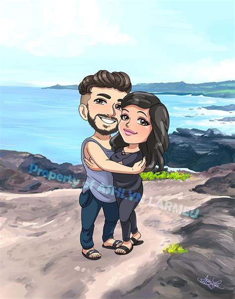 Custom Chibi Couple With Detailed Background Wedding Anniversary