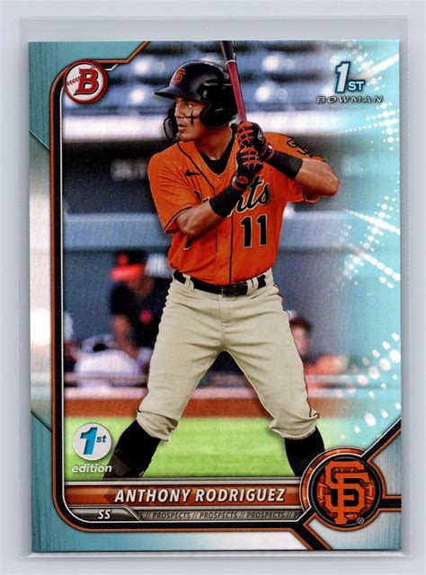 Bowman St Edition Bppf Anthony Rodriguez Sky Blue Foil Giants