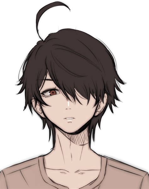 Safebooru 1boy Araragi Koyomi Black Hair Hair Over One Eye Highres