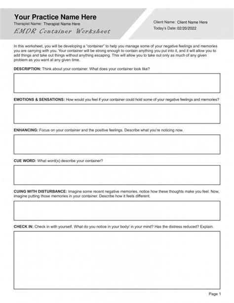 Emdr Worksheets Bundle Editable Fillable Printable Pdfs