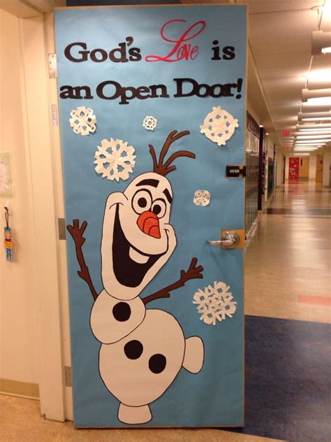 Olaf Door Decor Christmas Bulletin Boards Christmas Classroom Door