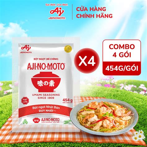 [CHÍNH HÃNG] Combo 4 Gói Bột Ngọt AJI-NO-MOTO® hạt lớn 454g/gói ...