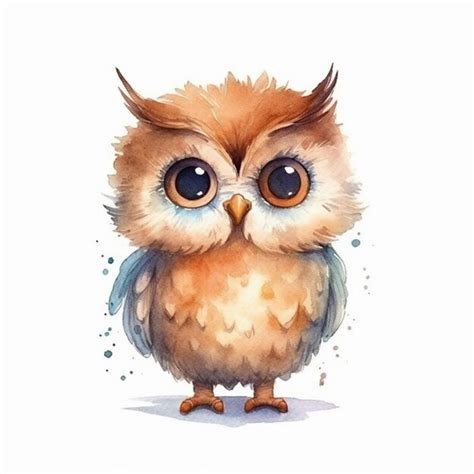 Premium Photo | Watercolor painting of an owl