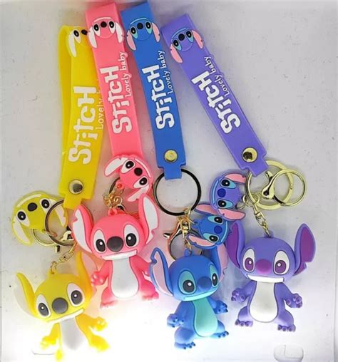 Disney Lilo Stitch Scrump Pvc Bags Hanger Pendant Keychains Key Rings